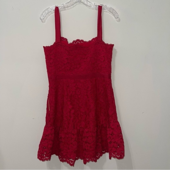 Saylor Verena Red Lace Mini Dress - Picture 9 of 9